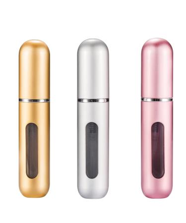 Portable Mini Refillable Perfume Empty Spray Bottle,3 Pcs Pack of 5ml Refillable Perfume Spray,Multicolor Perfume Spray, Scent Pump Case,for Traveling and Outgoing (2)