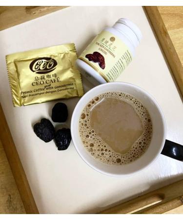 CEO Caf - Brazilian Arabica Coffee Enriched with Yung Kien Ganoderma Mushroom and Coconut Oil - Made with Natural Cane Sugar - Buy Online on GoSupps.com