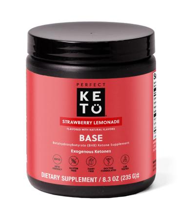 Perfect Keto Exogenous Ketones Powder, BHB Beta-Hydroxybutyrate Salts Supplement, Best Fuel for Energy Boost, Mental Performance, Mix in Shakes, Milk, Smoothie Drinks for Ketosis – Strawberry Lemonade