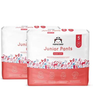 Buy Mama Bear Junior Diapers Size 5 (80 Count - 2 Packs) | Amazon Brand - Perfect for 13-20kg Babies | International Shipping Available - Buy Online on GoSupps.com