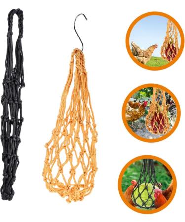 HAPINARY 2pcs String Feeders for Chickens Foraging Tool Chicken Black Hooks Nylon Fruit Bag Vegetable - Buy Online on GoSupps.com