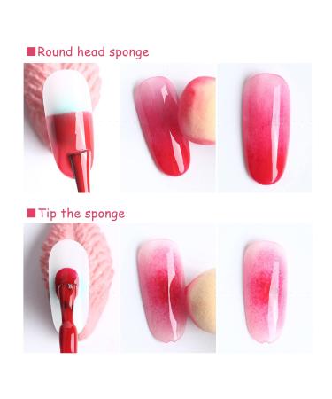 Yhzmy Nail Art Tools - 2 Pcs Double Head Ombre Sponge Brushes with 8 Replacement Heads for UV Gel & Nail Design - Buy Online on GoSupps.com