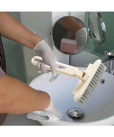 Crevice Brush Multi-Function Rotating Crevice Brush Kitchen Toilet Stove Brush Bathroom Tile Brush Cleaning Brush with Clip Scraper No Dead Angle Cleaning Brush Creamy - Buy Online on GoSupps.com