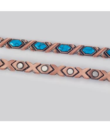 EnerMagiX Copper Magnetic Bracelets for Women | Adjustable Copper Bracelet with Heart Shaped Stone | International Shipping Available - Buy Online on GoSupps.com
