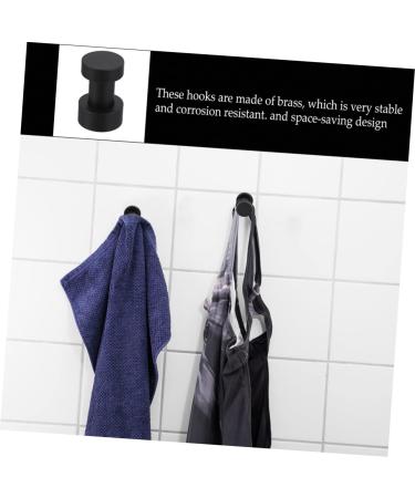 Hemobllo 4pcs Hooks Bathroom with Mounted Waterproof Home Premium Practical Mount Household Screws Towels 2.9X1.8CM Black - Buy Online on GoSupps.com