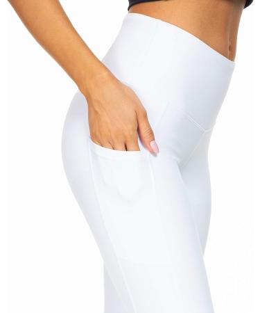 Kcutteyg Women's Yoga Pants with Pockets | High Waisted Leggings for Workout & Sports | White, Medium - Buy Online on GoSupps.com