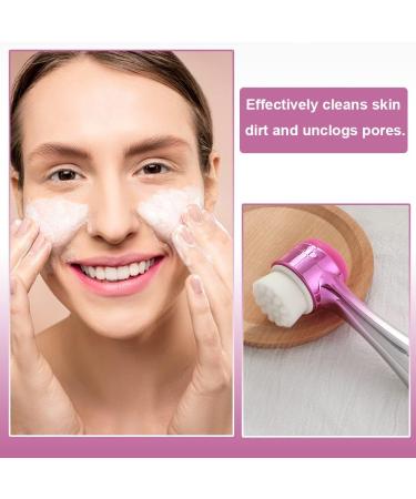 2 in 1 Facial Cleansing Brush - Silicone Manual & Deep Cleansing System for All Skin Types - Super Soft Massage & Pore Cleaning - Buy Online on GoSupps.com