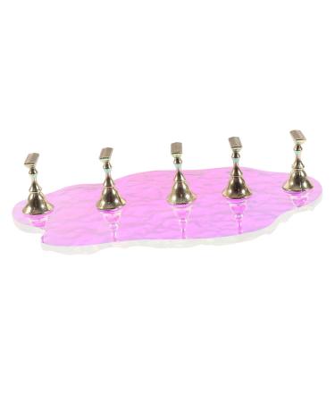 FOMIYES 1 Set Nail Tools Press on Artificial Nails Stand Nail Holder for Painting Nails Artificial Nails Display Holder Press on Nails Stand with Base Acrylic Water Ripple Bracket