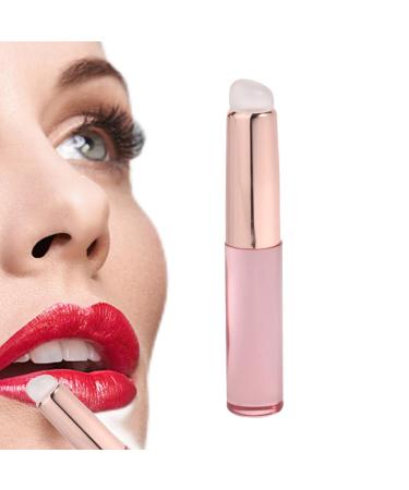 Silicone Lip Applicator Lip Brush With Lid Silicone Brush Set for Lip Round Head Silicone Lip Oil Brush Lipstick Blending Makeup Brush for Lip Shades Lipstick Lip Gloss Lip Tint Lip Liner Transparent