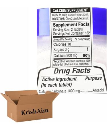 Kirklend Signature Ultra Strength Antacid Calcium Carbonate 1000mg Assorted Berry Flavors Chewable Tablets 265 Count - Buy Online on GoSupps.com