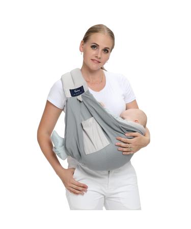CUBY Portable Breathable Baby Sling Baby Essentials for Newborn Quick Dry Air 3D Mesh Fabric Wrap Baby Carrier Adjustable Sling Easy Toddler Carrier for Newborn up to 0-24 Months 45 lbs Mesh Grey