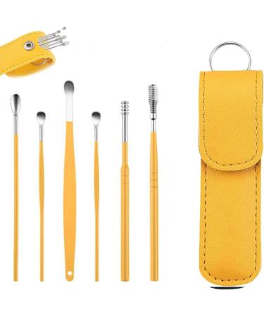 Pleteffect Ear Cleaner Pleteffect Ear The Most Professional Ear Cleaning Master in 2024 Earwax Cleaner Tool Set Ear Cleaner Earwax Removal Tools with PU Leather Case (Yellow)