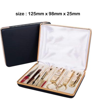 Nail Clipper Set Golden Stainless Steel Set Adult Oblique Scissors Nail File Beauty Scissors Travel Beauty Care Tool 9 Sets - Buy Online on GoSupps.com