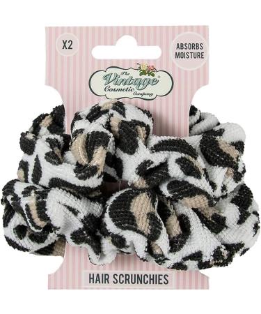 The Vintage Cosmetic Company Hair Scrunchies Lightweight Soft Microfibre Absorbs Moisture from Wet Hair Scrunchie Set for Women and Girls Leopard Print Design 2 Set - Buy Online on GoSupps.com