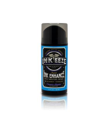 INK-EEZE Ink Enhance Tattoo Daily Moisturizer Lotion for Tattoo Enthusiast  Cucumber Lavender  Made in USA  3.3oz pump