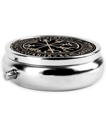 Magical Norse Runes Compass Metal Pill Box Portable 3-Compartment Travel Case | Stylish & Functional Design - Buy Online on GoSupps.com