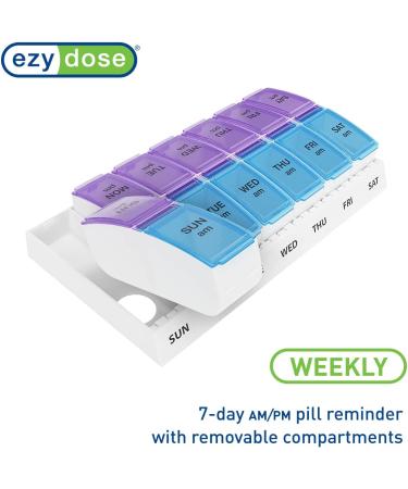 Ezy Dose Weekly AM/PM Travel Pill Organizer and Planner  Removable AM/PM Compartments  Great for Travel (Small) Weekly AM/PM - Small - Buy Online on GoSupps.com