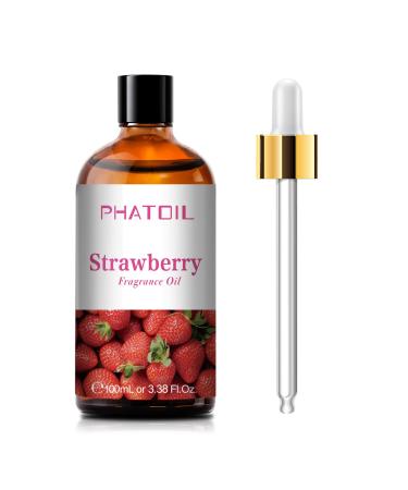 PHATOIL Strawberry Fragrance Oils for Aromatherapy Essential Oils for Diffusers for Home Perfect for Candle Making Soap Making and DIY Scented Products - 100ml Strawberry 100.00 ml (Pack of 1)