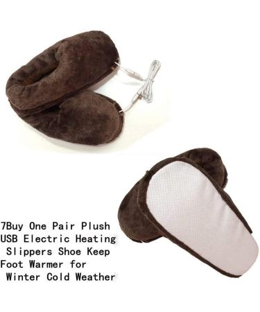 Electrical Heated Slippers USB Scaldeli Plush Heated Shoes Rapid Heating Shoes Foot Boots Heating for The Office (Color : Brown) - Buy Online on GoSupps.com