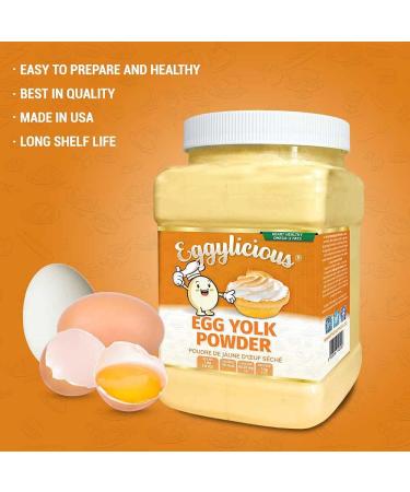 Eggylicious Egg Yolk Powder - 1lbs (16oz) Dried Natural Protein, Non-GMO, No Additives - Ideal for Baking & Smoothies - Buy Online on GoSupps.com