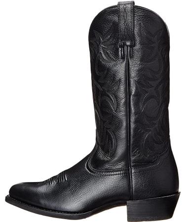 Femflame Men's Round Toe Distressed Cowboy Boots - Embroidered Western Country Boot 10.5 Black - Buy Online on GoSupps.com
