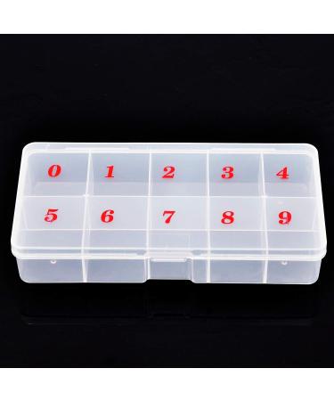 AOVNA 2 Pack 10 Spaces Compartments False Nail Art Tips Storage Box Nail Tips Container Plastic Nail Art Storage Box - Buy Online on GoSupps.com