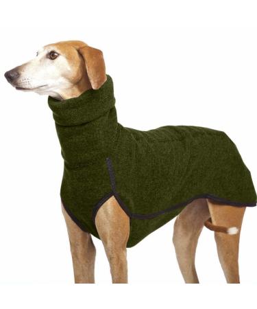 Autumn and winter warm greyhound Labrador Shepherd big dog clothing turtlovers sweater stretch fleece dog sweater vest pet jacket coat suits green 2xl green 2XL