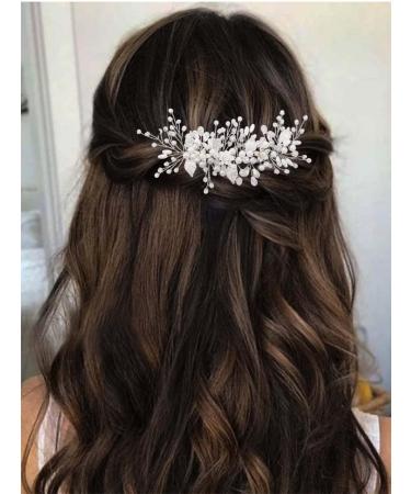 CASDRE Rhinestone Bride Wedding Headpiece Pearl Hair Accessories - Silver Bridal Headband for Women and Girls - Buy Online on GoSupps.com