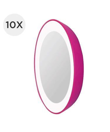 Zadro Compact 10X Magnification LED Lighted Makeup Mirror with Suction Cup Mount - Pink - Buy Online on GoSupps.com