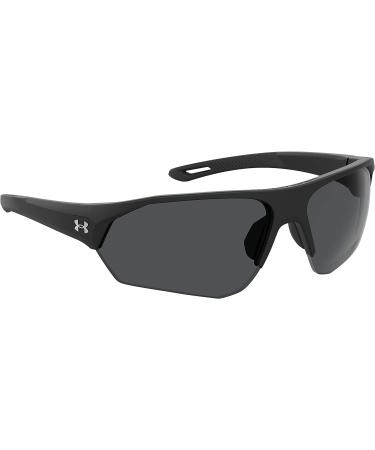 Under Armour Adult UA Playmaker Wrap Sunglasses - Matte Black/Grey - 72mm - Buy Online on GoSupps.com