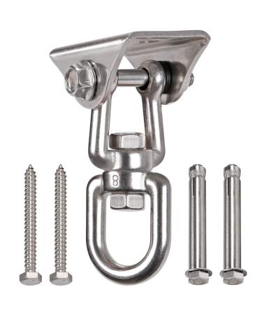 WAREMAID Heavy Duty 360 Swivel Swing Hanger Stainless Steel Swing Hook for Ceiling Wooden Porch Swing Hanging kit Playground Gym Rope Boxing Bag Hammock Chair Yoga Swing Mount 1000 lb Capacity 1 Pack