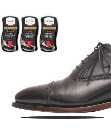 3 Pack Crosby Black Instant Shoe Shine Sponge - Buy Online on GoSupps.com