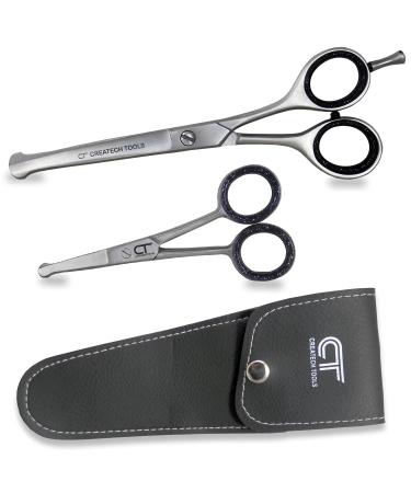 CT Pet Cat Dog Grooming Scissors Kit 6 & 4.5 inch Hair Cutting Scissors Set Japanese Stainless Steel Curved Blades with Safety Round Tips for Your Beloved Pets - Buy Online on GoSupps.com