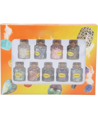 Weikeya Mini Stone Bottles - 9pcs Chip Stone Set Colorful Glass Containers for Decoration | International Shipping Available - Buy Online on GoSupps.com