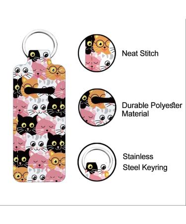 FREEBLOSS Cat Chapstick Holder Keychain - 2Pcs Cartoon Lip Balm Sleeve Pouch for Women - Lightweight Gift - Buy Online on GoSupps.com