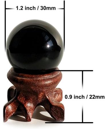 Mina Heal 30mm Obsidian Crystal Ball - Fengshui Meditation & Healing Sphere for Home Decoration - 100% Natural - Buy Online on GoSupps.com
