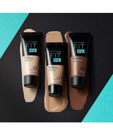 Maybelline New-York Fit Me Matte & Poreless Fluid Foundation - Normal to Oily Skin - Shade 220 Natural Beige 30 ml - Buy Online on GoSupps.com
