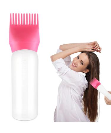 Root comb Applicator bottle 170 ml hair oil applicator Applicator bottle for hair dyer flap Applicator brushes with a gradual scale of professional brush applicator comb dark pink