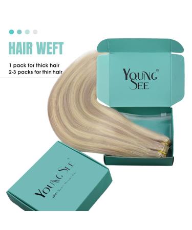 Youngsee Real Hair Extensions - Ash Blond 45cm Tressen Smooth Hair Pasting 100g #18/613 Perfect for Stunning Str hnchen! - Buy Online on GoSupps.com
