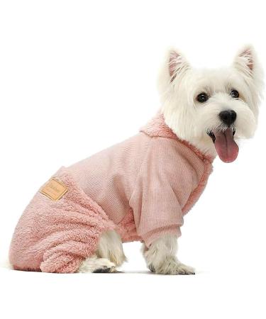 Fitwarm Pink Turtleneck Knitted Pet Jumpsuit for Small Dogs - Winter Outfits - Buy Online on GoSupps.com
