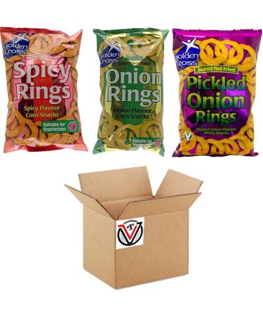 Spicy Rings Onion Rings & Pickled Onion Rings Sharing Snack Bag 150g - 03 Mixed Flavour Bags - Buy Online on GoSupps.com