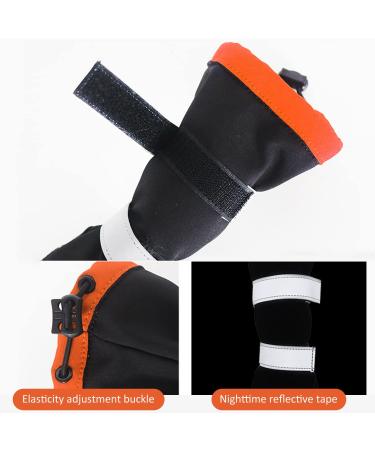 GLE2016 Dog Boots Snow Warm Dog Booties Water Resistant Dog Shoes Warm Lining Nonslip Rubber Sole with Reflective Strap Nonslip Rubber Sole for Snow Rain 4PCS(5# Orange) 5# Orange - Buy Online on GoSupps.com