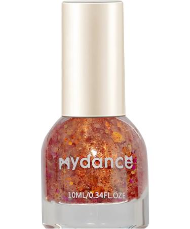 Glitter Nail Polish - Orange Glitter Nail Polish Sparkle Nail Varnish Quick Dry & Long Lasting Nail Lacquer Spring Fall Color Nail Gel Shimmering Nail Paint for Women WT014 - Buy Online on GoSupps.com