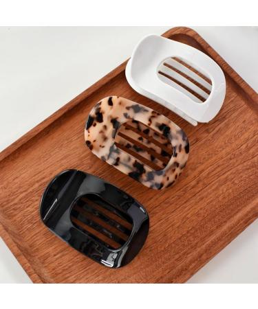 Flat Round Hair Claw Clip Ponytail Top Clip Large Grab Clip Strong Hold for Women Thick Hair & Thin Hair Easy to Use Dark Brown - Buy Online on GoSupps.com