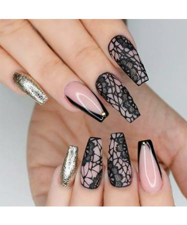 Nail Foil Transfer Stickers - 20 Rolls Lace & Floral Designs in Black and White - DIY Nail Art Decorations for Women - Buy Online on GoSupps.com