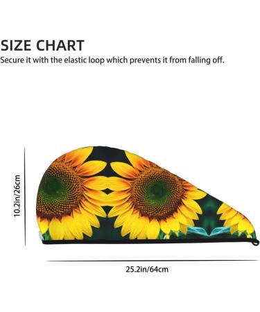 Sunflower Pattern Coral Velvet Dry Hair Cap Ideal for Home Travel Pool Parties & More | Fast International Shipping - Buy Online on GoSupps.com