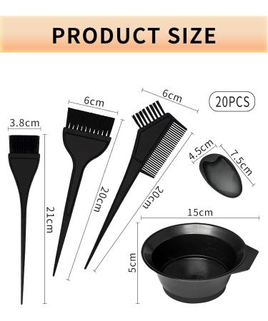 Guokoo 20 Pcs Hair Dye Kit - DIY Salon Hair Coloring Set with Disposable Shawl, Shower Cap, Hairpins, Brush, Comb, Tinting Bowl, Ear Cover, Gloves - Buy Online on GoSupps.com