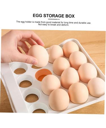 GLEAVI Egg Storage Box Plastic Drawers Beverage Organizer for Fridge Reusable Egg Tray Egg Rack Thicken Grey 21.5x22.5x14cm - Buy Online on GoSupps.com
