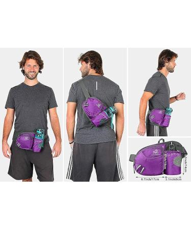 WATERFLY Hiking Waist Bag Fanny Pack with Water Bottle Holder - Purple | For Men, Women, Running, Dog Walking | Fits All Phones (Bottle Not Included) - Buy Online on GoSupps.com