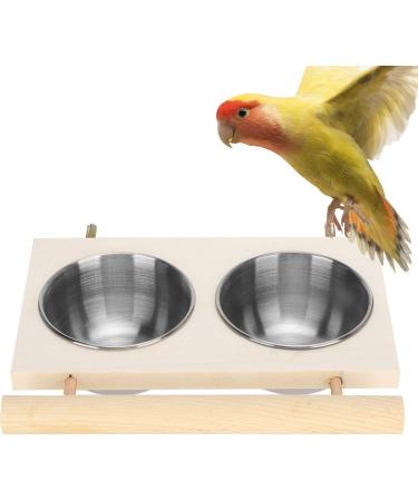 Stainless Steel Bird Feeding Bowl with Stand for Cage - Durable Pet Parrot Food/Water Feeder Accessory for Parakeet, Conure, Cockatiels, Finches - Buy Online on GoSupps.com